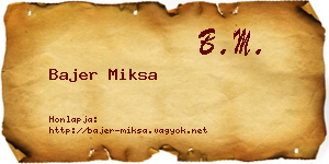 Bajer Miksa névjegykártya